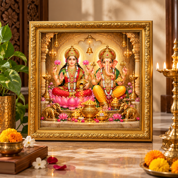 Lakshmi–Ganesh Divine Wall Frame